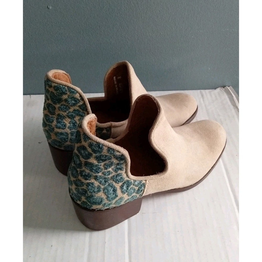 Ankle Booties Suede Leather Leopard Print Heel Shoes